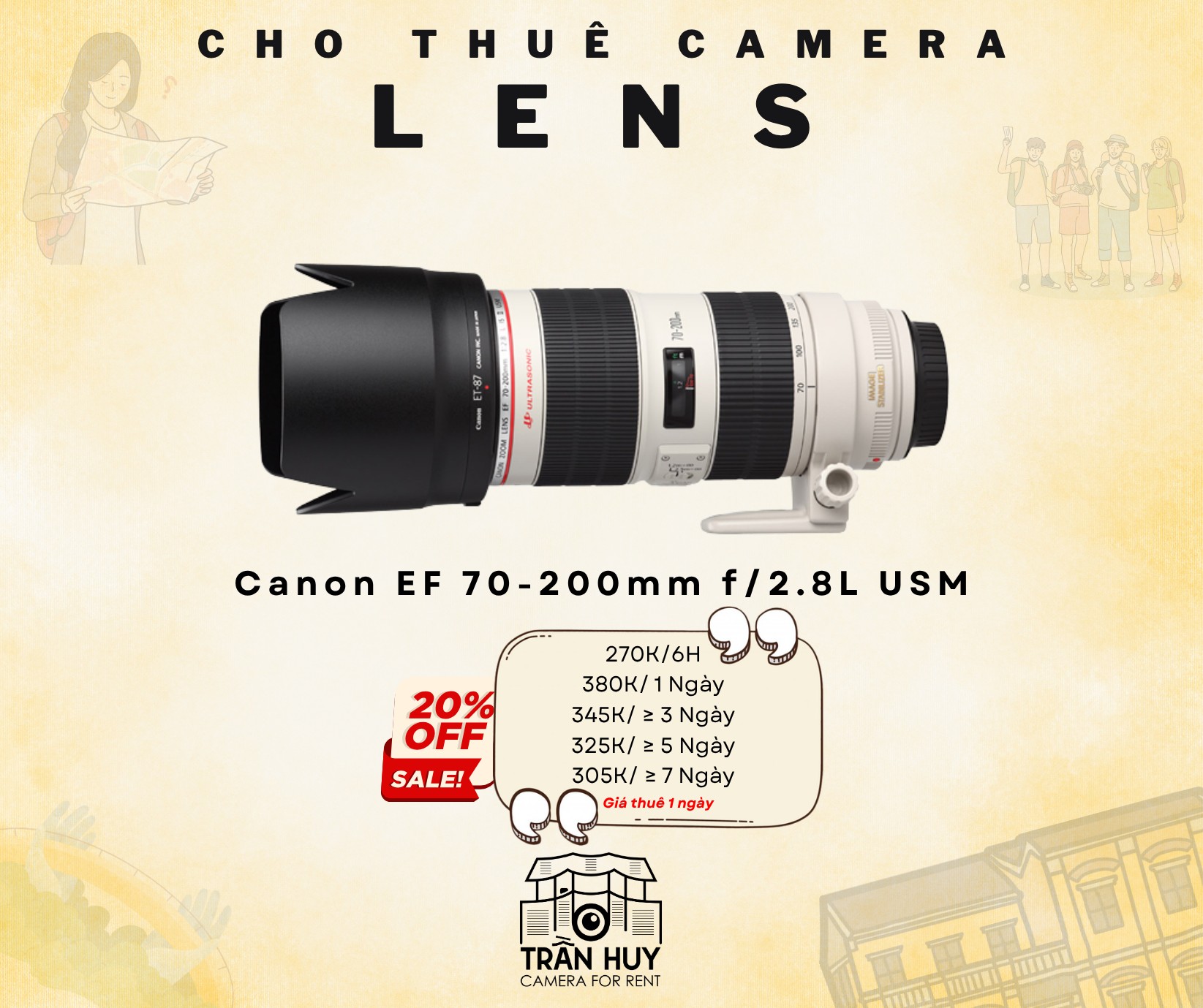 Lens Canon 70-200 f2.8 USM - Hình 1